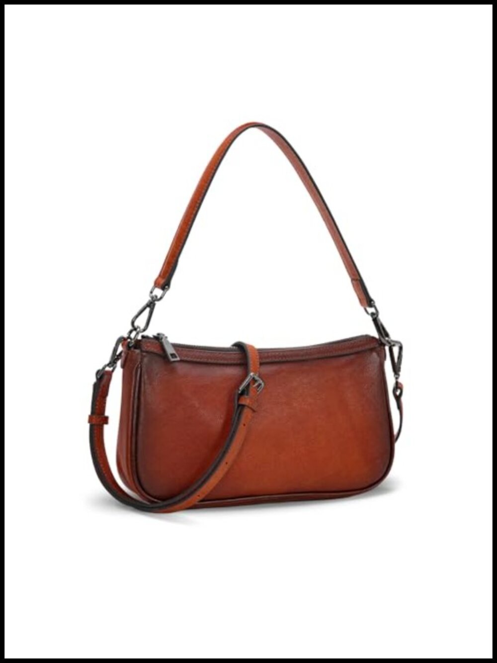 Vegetable Tanned Leather Crossbody Shoulder Bag Hobo Small